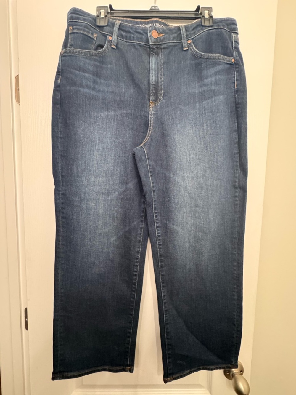 Chico's Women’s Medium Dark Blue Straight-Leg Jeans